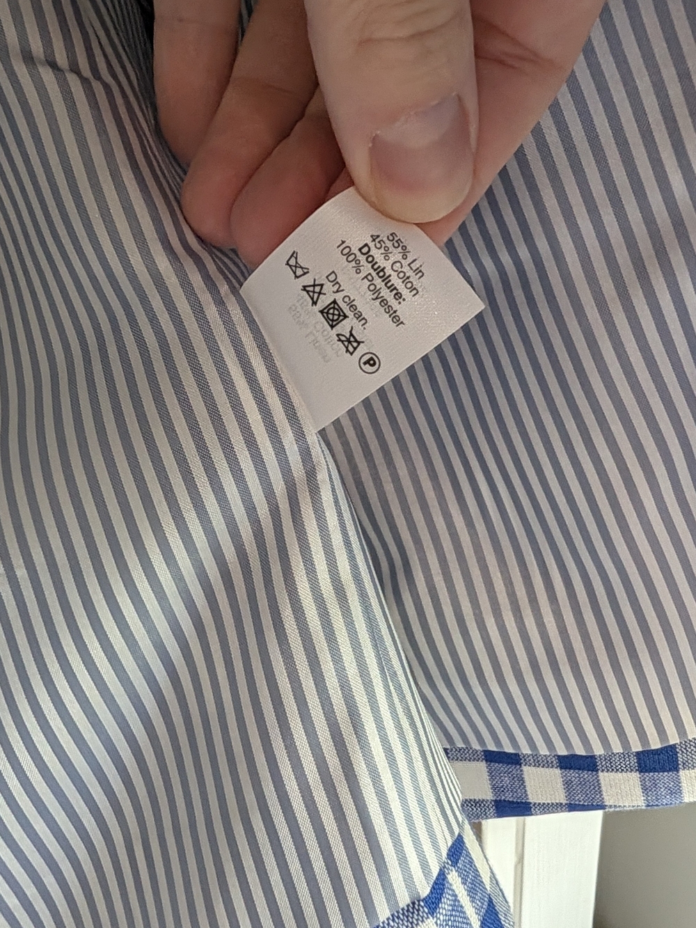 J.Crew Factory Gingham Schoolboy Linen Blazer Blue White Size 8 NWT - Picture 6 of 11
